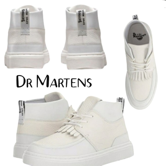 Dr. Martens Shoes - Dr Martens Jemima White Venice Aunt Sally Leather Platform Lace-Up Chukka Boot 7